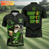Maxcorners Grip It Rip It Sip It St Patrick's Day Leprechaun Golf And Beer Shamrock Golf Shirt, Golf Shirts For Men