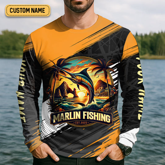 Maxcorners Marlin Fishing SPF Shirts, The Ultimate Fishing Challenge Shirts For Men, Funny Fisherman Gift