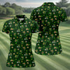 Maxcorners St Patrick's Day Leprechaun Golf Pose Shamrock Golf Shirt, Fun Women's Golf Shirts, Ladies Golf Polos