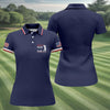 Maxcorners Navy Best Papa By Par Embroidered Golf Polo Shirt, Women’s Golf Polo, Golf Shirts For Women LM1507