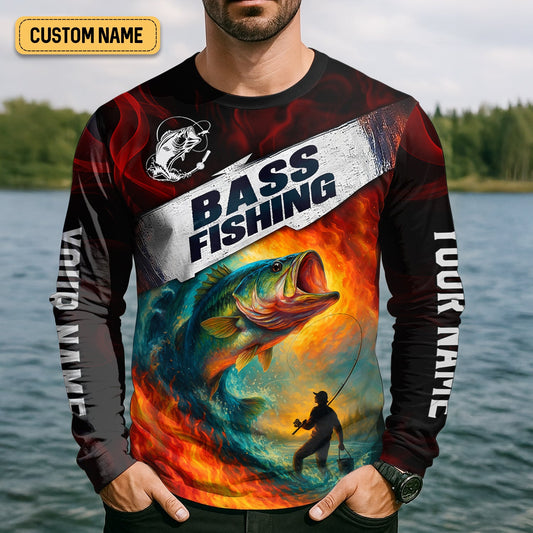 Maxcorners Fire Fishing Hooded UPF Shirt, Fishing Jersey, Long Sleeve Fishing Shirts, Gift For Fisherman