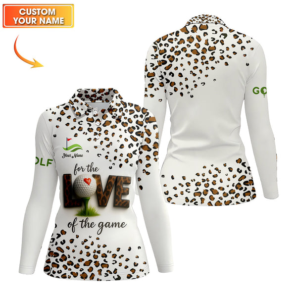 Maxcorners Personalized Name Funny Golf Polos, Leopard Print Golf Shirt,  Golf Gift For Women’s