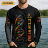 Maxcorners It's In My DNA Fishing UPF Shirts, Funny Fishing Shirt, Men Jersey, Presents For Fishermen