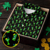 Maxcorners Neon Green Cocktails Three Leaf Clover St Patrick's Day Golf Shirt, Golf Gift For Men, Golf Shirts For Men