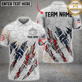 Maxcorners Bowling American Flag Scratch Torn Design Personalized Name 3D Unisex Shirt