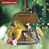 Maxcorners Custom Fishing Ornament – Personalized Hooked on Fishing Christmas Decoration LM0411