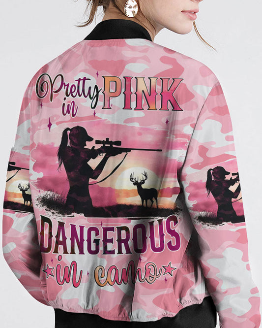 Maxcorners Pretty In Pink Hunting Bomber Jacket LM1601