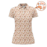 Maxcorners Boobs Pattern Golf Polos, Funny Golf Shirt, Crazy Golf Shirts For Men