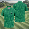 Maxcorners Vitamin G Shamrock Pattern Golf And Beer Green Golf Shirt, St Patrick's Day Golf Shirt, Polo Shirts For Men