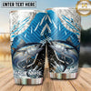 Maxcorners Fishing Tumbler Blue Ice Shard Mountain Design Personalized Name Tumbler (13 Species)