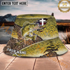 Maxcorners Fishing Camo Faith Hook Personalized Name 3D Bucket Hat (12 Fish Species)