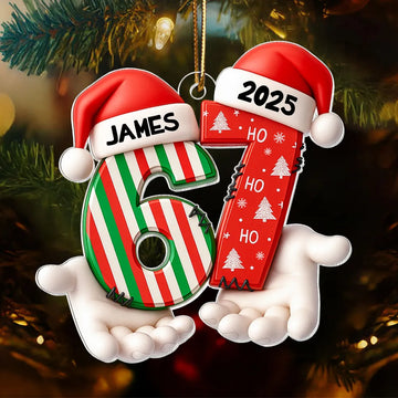 Maxcorners Custom Name Viral Trend Six Seven - Personalized Acrylic Ornament - Chistmas Gift for Kid, Grandkids 2D Flat