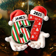 Maxcorners Custom Name Viral Trend Six Seven - Personalized Acrylic Ornament - Chistmas Gift for Kid, Grandkids 2D Flat TU2511