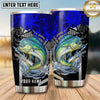 Maxcorners Fishing Tumbler Royal Blue Futuristic Maze Design Personalized Name Tumbler (13 Species)