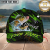 Maxcorners Fishing Neon Green Splash Personalized Name 3D Cap (12 Fish Species)