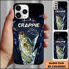 Maxcorners Dark Hexagon Water Splash Personalized Name Phone Case (13 Fish Species)