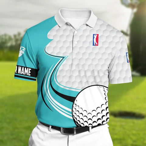 MaxCorners Cyan Premium Cool Golf Polo Shirts Multicolored Customized Name Polo For Men