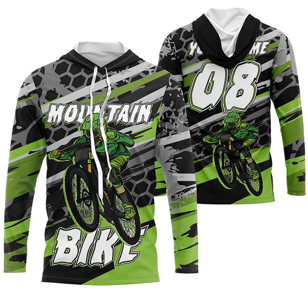 Maxcorners Green MTB Cycling Customize Name 3D Shirts