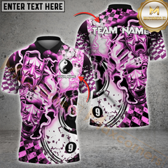 Maxcorners Billiard Yinyang Ball 8 & Ball 9 Electric Theatrical Multicolor Options Personalized Name, Team Name 3D Shirt