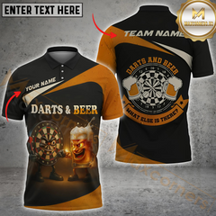 Maxcorners Darts & Beer Fun Personalized Name 3D Unisex Shirt