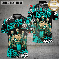Maxcorners Bowling Angry Mad Bowl Graffiti Multicolor Customized Name, Team Name 3D Shirts