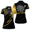 Maxcorners Men's Custom Darts Shirt - Yellow Panther With Dartboard & Arrow | Personalized Name LM2404