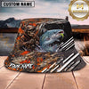 Maxcorners Fishing Red Camo Fishing Scene with Dynamic Splash Personalized Name 3D Bucket Hat (13 Fish Species)