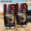 Maxcorners Fishing Tumbler Black Red Patriotic Slash Design Personalized Name Tumbler (13 Species)