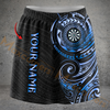Maxcorners Darts Black Gold Tribal Maori Dartboard Personalized 3D Skirts With Shorts