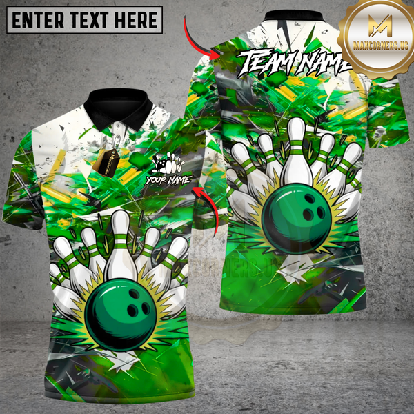 Maxcorners  Bowling Blast Multicolor Customized Name, Team Name 3D Shirts