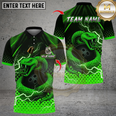 Maxcorners Bowling Thunder Snake Multicolor Customized Name, Team Name 3D Shirts