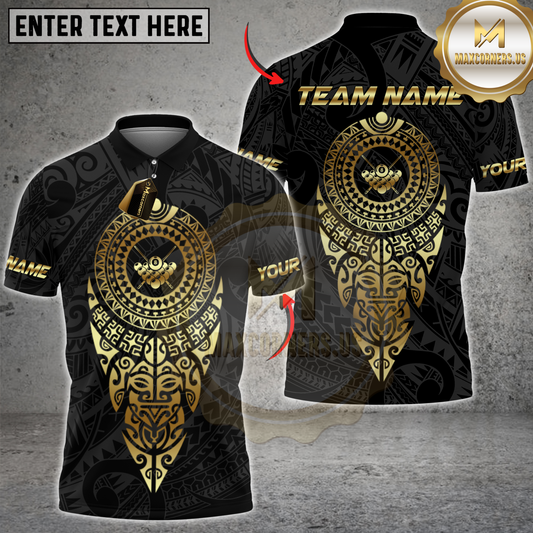 Maxcorners Billiard Sport Aztec Mandala Pattern Multicolor Customized Name, Team Name 3D Shirt