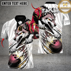 Maxcorners Alpha Wolf Bowlings Strike Multicolor Customized Name, Team Name 3D Shirts