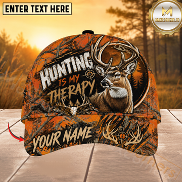 Maxcorners Deer Hunting Therapy Orange Camo Personalized 3D Cap