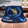 Maxcorners Fishing Blue Water Vortex Fish Scale Personalized 3D Bucket Hat (13 Fish Species)