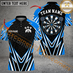 Maxcorners Darts Paint Style MutilColor Option Customized Name, Team Name 3D Polo Shirt
