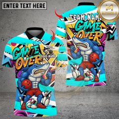 Maxcorners Bowling Game Over Muscle Shark Multicolor Customized Name Team Name 3D Shirts