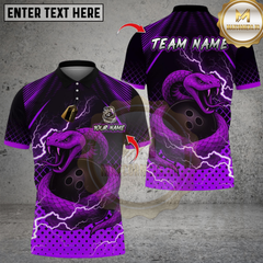 Maxcorners Bowling Thunder Snake Multicolor Customized Name, Team Name 3D Shirts