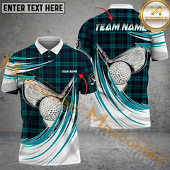 Maxcorners Golf Caro Wind Xmas Multicolor Option Customized Name, Team Name 3D Polo Shirt