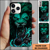 Maxcorners Bowling Fierce Lion Fire Pins Multicolor Personalized Name 3D Phone Case