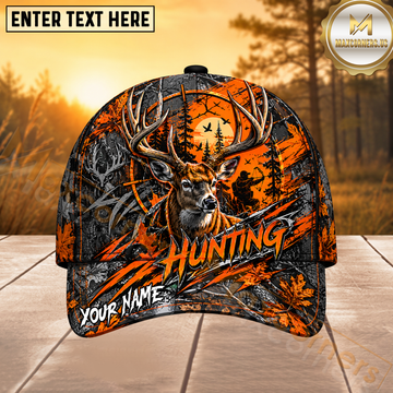 Maxcorners Deer Hunting Orange Graphic Personalized 3D Cap