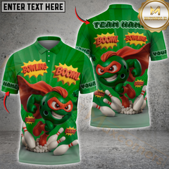 Maxcorners Super Bowling Boom Multicolor Customized Name, Team Name 3D Shirt