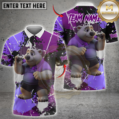 Maxcorners Darts Cartoon Polar Bear Multicolor Customized Name, Team Name 3D Shirts