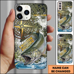 Maxcorner Chinook Fishing Compass Water Splash Personalized Name 3D Phone Case
