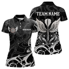 Maxcorners Personalized White Black Arrow Wings Dart Shirts For Men Team Darts Jerseys LM054