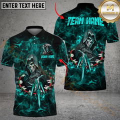 Maxcorners Darts Flame Reaper Throw Personalized Name, Team Name Shirt (4 Colors)