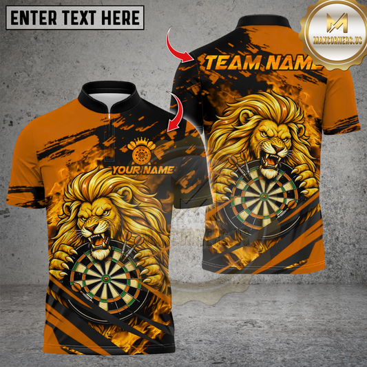 Maxcorners Darts Lion Vinatge Multicolor Customized Name, Team Name 3D Shirt