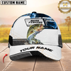 Maxcorners Fishing Blue Smoke Hexagon Pattern Personalized 3D Cap