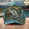 Maxcorners Fishing Mermaid Scale Camo Rope Personalized 3D Cap (12 Fish Species)