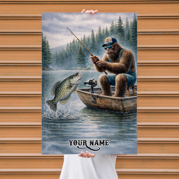 Maxcorners Crappie Fishing Bigfoot Classic Lake Moment Style Personalized Name 3D Poster